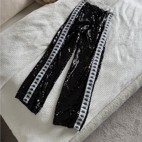 Kappa x Faith Connexion Black Sequin Track Pants